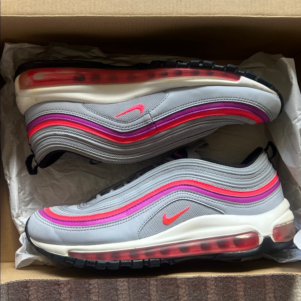 Nike Gray Runner with Pink & Purple Accent Waves